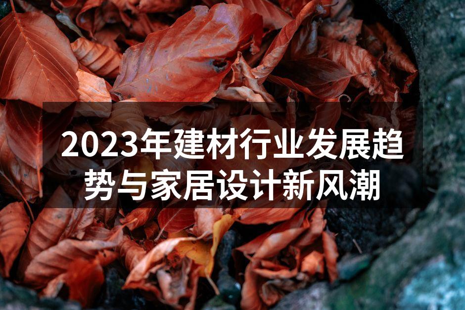 2023年建材行业发展趋势与家居设计新风潮